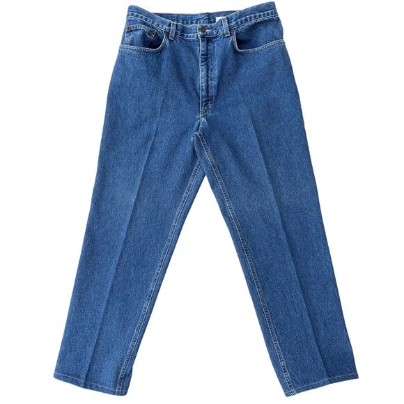 Lucchese Jeans 35x30 Straight Fit Med Wash Blue Denim Western Workwear Utility - Picture 3 of 10